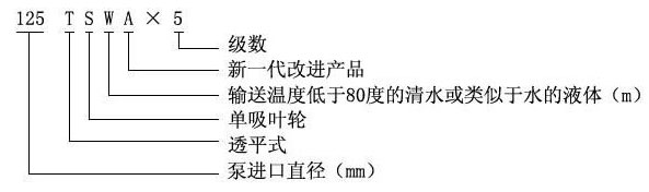 TSWA臥式多級(jí)離心型號(hào)意義 TSWA臥式多級(jí)離心型號(hào)意義